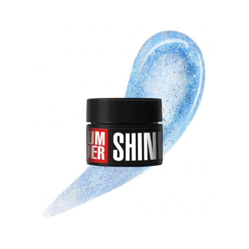 Гел за изграждане с частици Medium №05, 13г светлосин със сребрист блясък