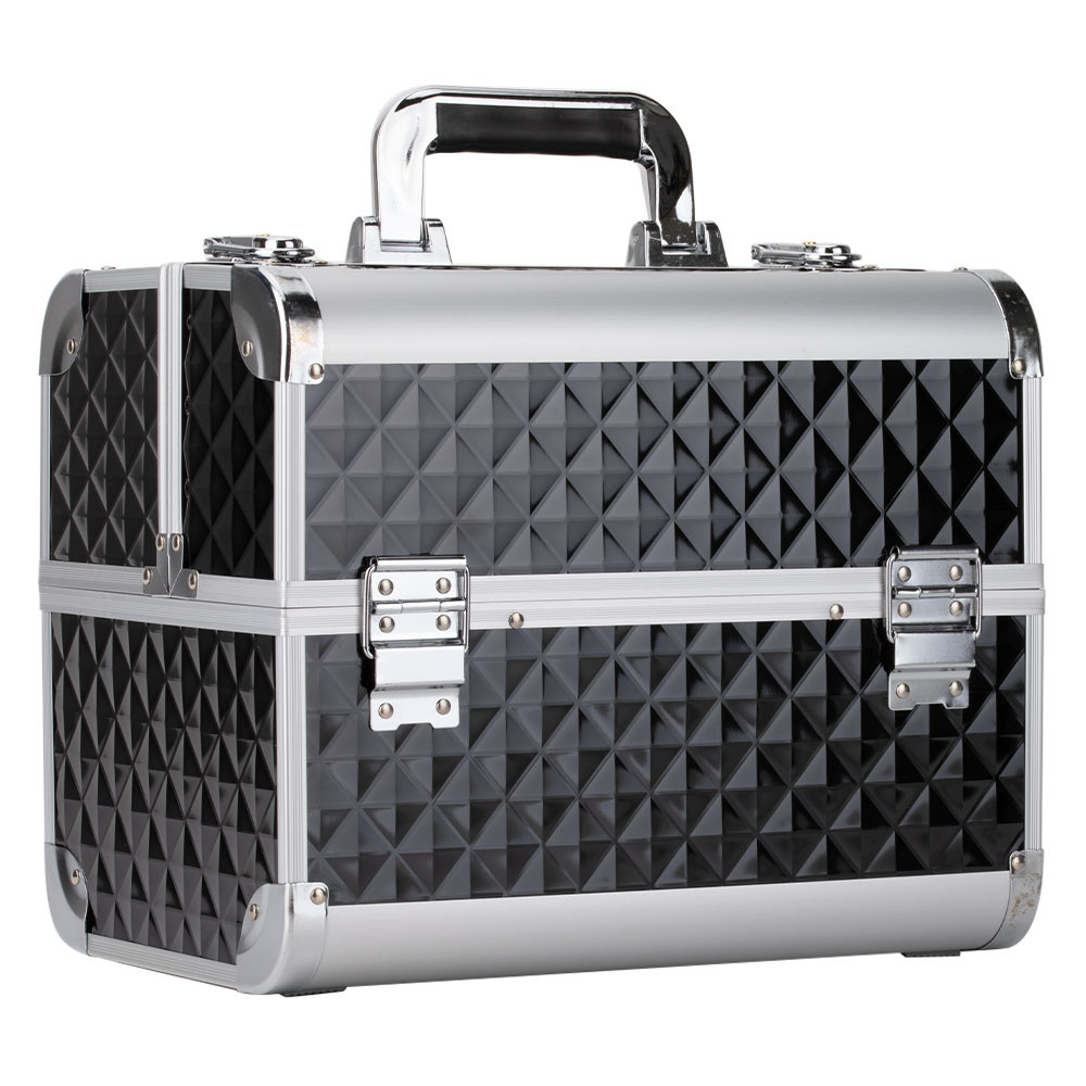 Луксозен козметичен куфар Черен Диамант