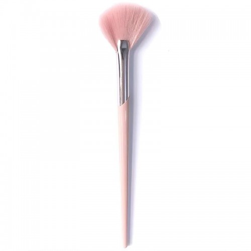 Четка за грим Ветрило - Розова с розова дръжка