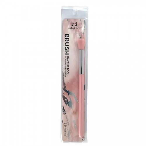 Четка апликатор за сенки  и вежди-розов косъм с розова дръжка