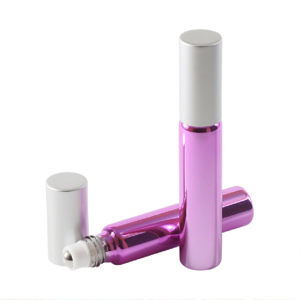 Бутилки с ролкова топка от 10 мл със стъклен корпус и стоманени топчета за парфюм или етерични масла