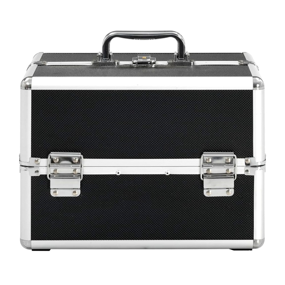 Черен козметичен куфар с огледало Черен козметичен куфар с огледало