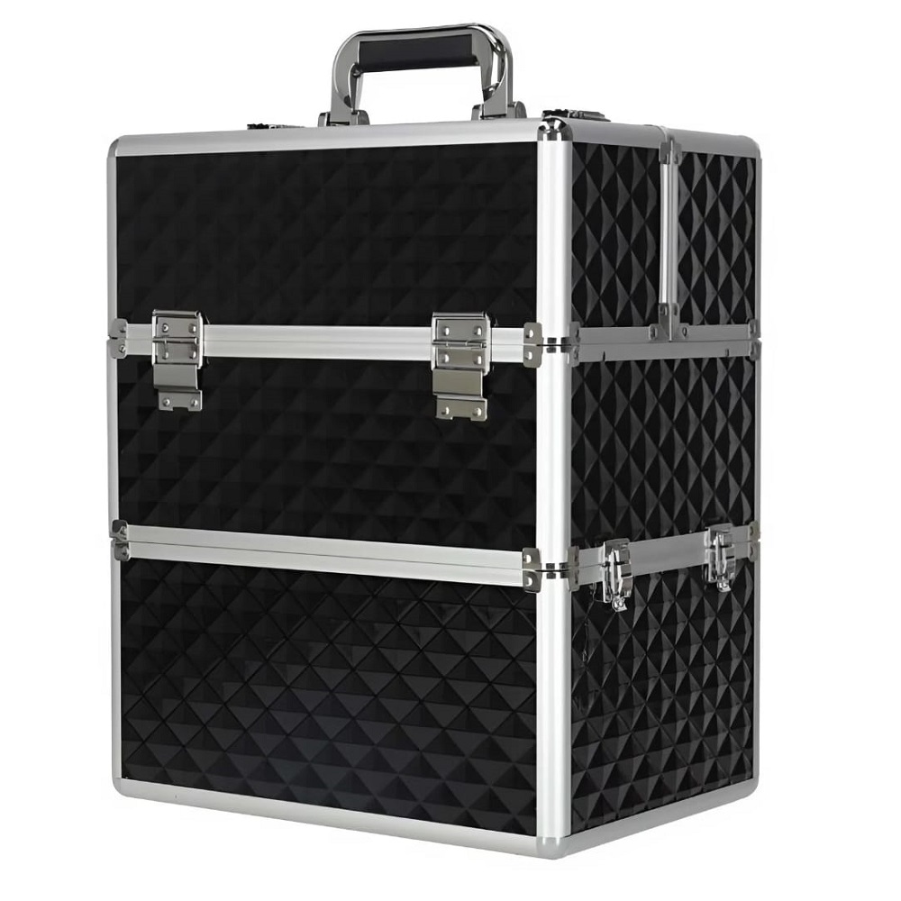 Луксозен Голям козметичен куфар XXL Черен