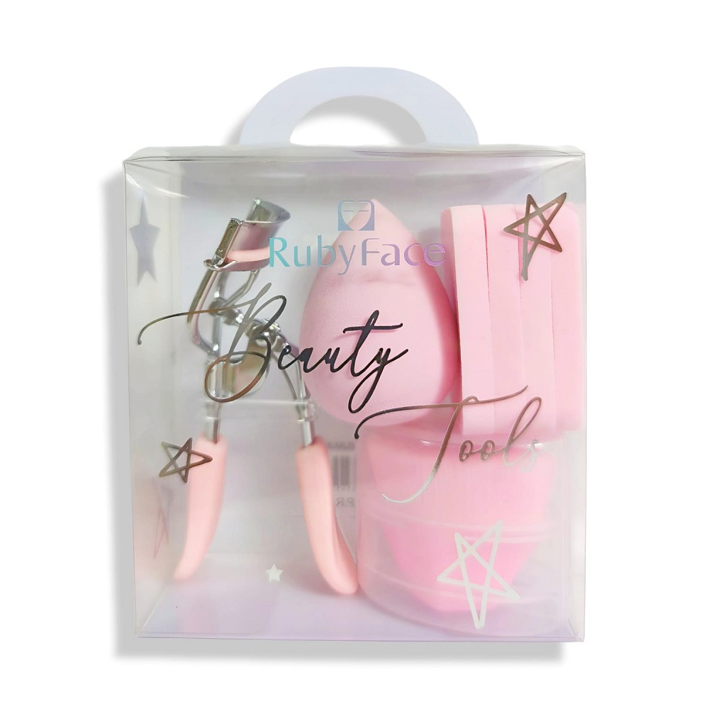 Комплект 7 части за перфектна визия - гъбки, четка, извивачка