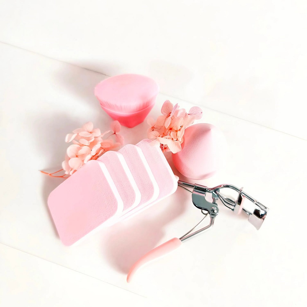 Комплект 7 части за перфектна визия - гъбки, четка, извивачка