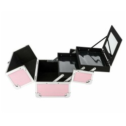 Розов козметичен куфар с огледало-foto8