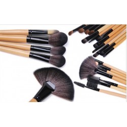 Комплект Четки за Грим  24 бр в кожен калъф-foto2