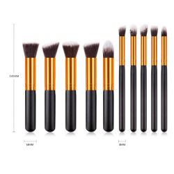 Комплект 10 бр. Четки за Грим черно и златно-foto2