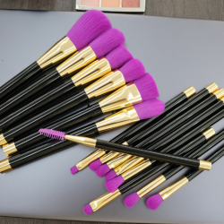 Комплект 15 бр. Четки за Грим черно и лилаво-foto3