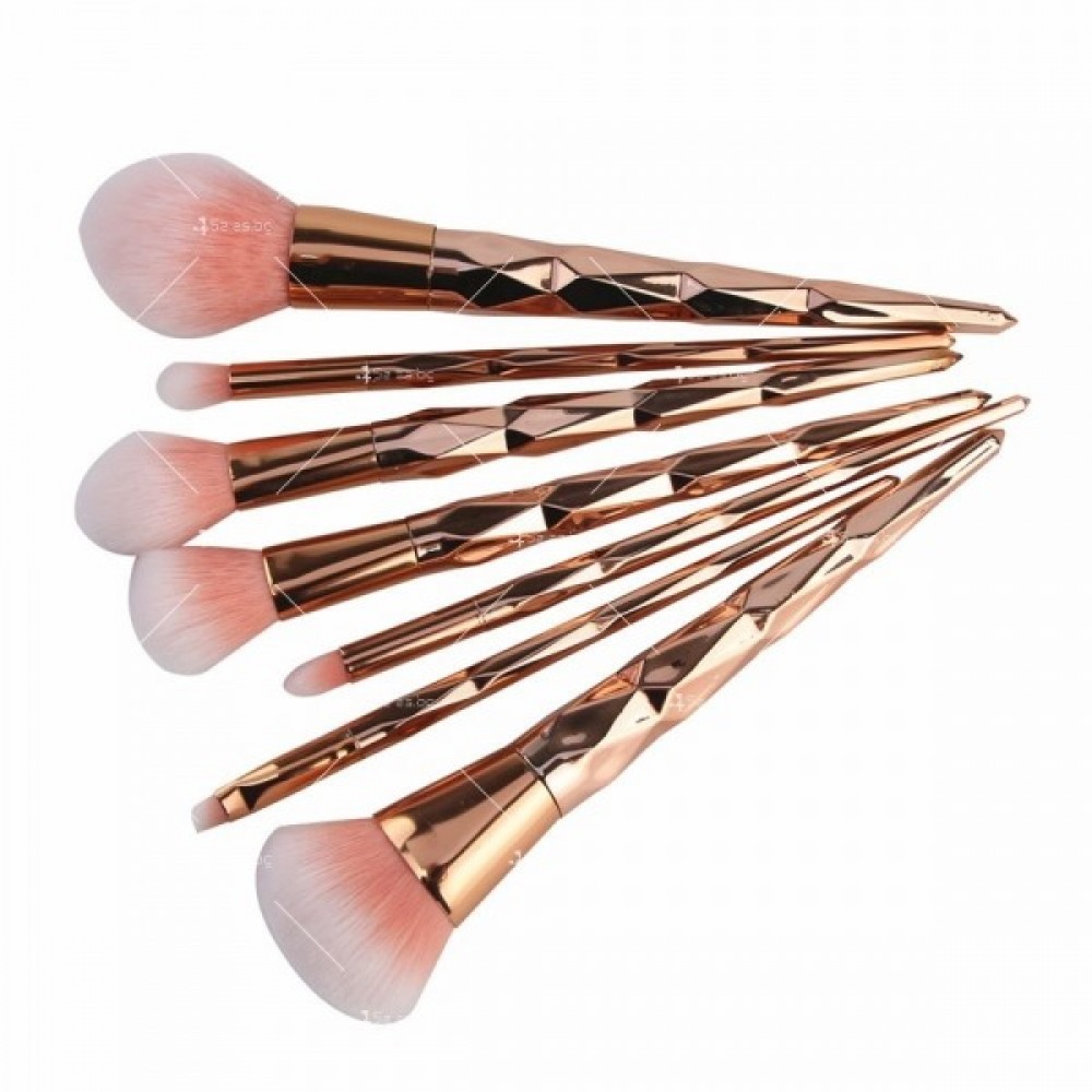 Комплект Четки за Грим Розово злато 7 Бр Комплект Четки за Грим Розово злато 7 Бр