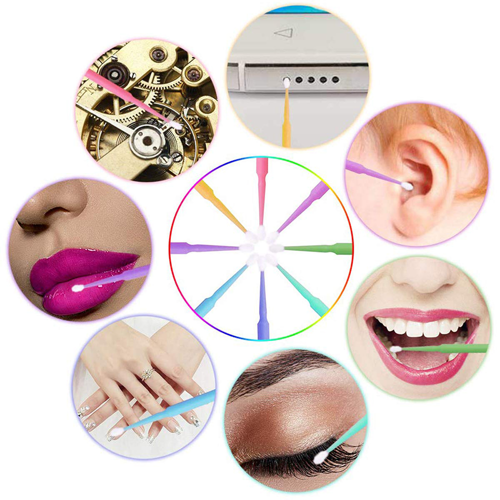 Микро четки за мигли - 100бр. Мигли, Маникюр, Грим - зелени