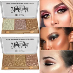 Палитра 3 цвята искрящи хайлайтъри Only Beauty с нежен аромат