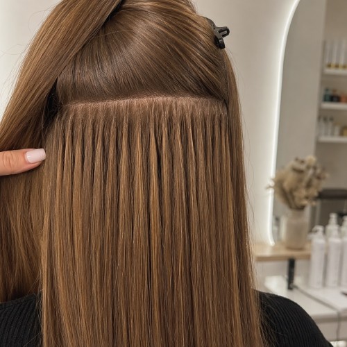 Кичури от естествена коса кафява - 6 - 57 см - 50 гр - 50 бр