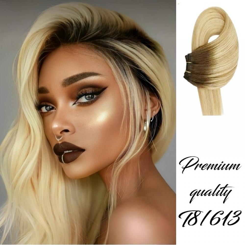 Естествена коса - ПРЕМИУМ КАЧЕСТВО Т8/613# Натурално Русо с кестеняв корен Естествена коса - ПРЕМИУМ КАЧЕСТВО Т8/613# Натурално Русо с кестеняв корен