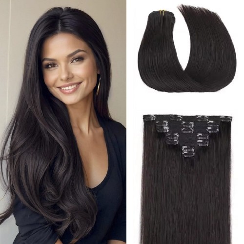 100% естествена коса на клипси 6 реда