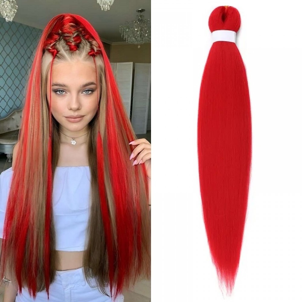 Канекалон за вплитане Лукс качество Червено