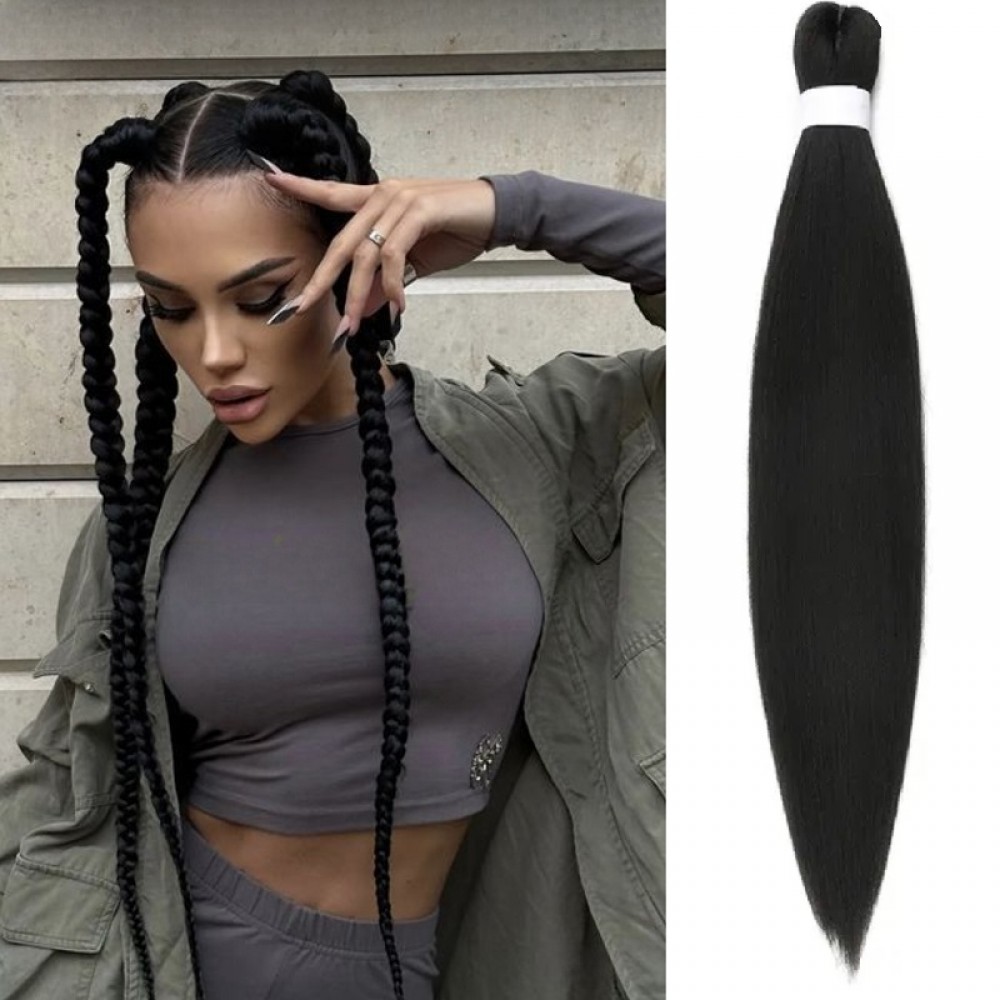 Канекалон за вплитане Лукс качество FR1# Наситено черно