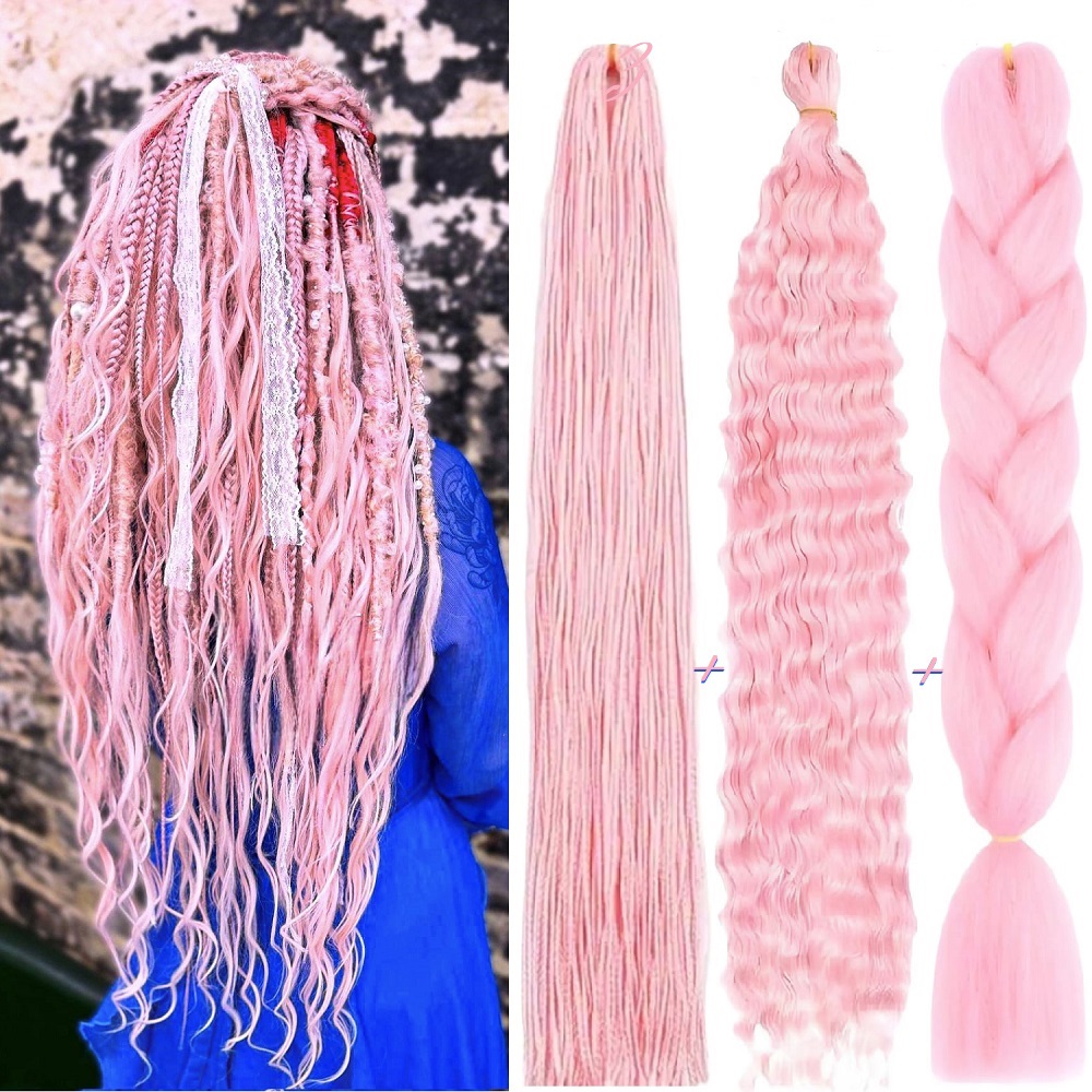 Сет 3 бр. Pink Hair – розов комплект за уникална и впечатляваща прическа