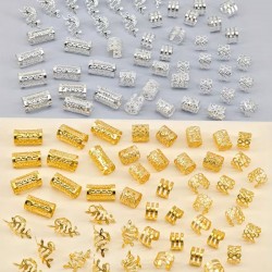 160 бр. Бижута за коса - златни+сребърни-foto3