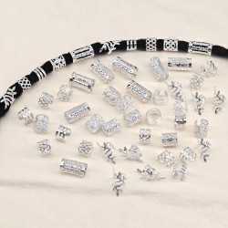 280 бр.бижута за коса и плитки -SILVER-foto3