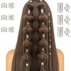 280 бр.бижута за коса и плитки -SILVER