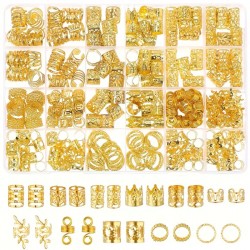 280 бр. Бижута за коса и плитки -GOLD-foto2