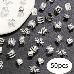 50 бр. Бижута за коса - сребърни