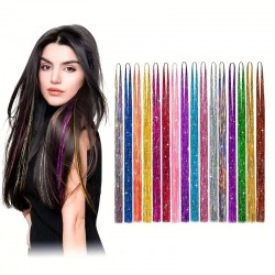 Блестящи кичури коса Комплект 6 различни цвята-foto5
