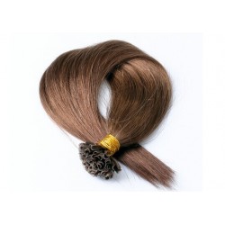 Кичури от естествена коса кафява - 6 - 57 см - 50 гр - 50 бр