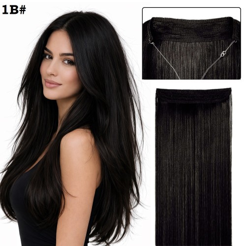 Висококачествена синтетична коса на треса със закрепване с корда 1B Висококачествена синтетична коса на треса със закрепване с корда 1B