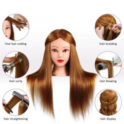 Тренировъчна глава за прически- цвят Златен Лешник-foto3