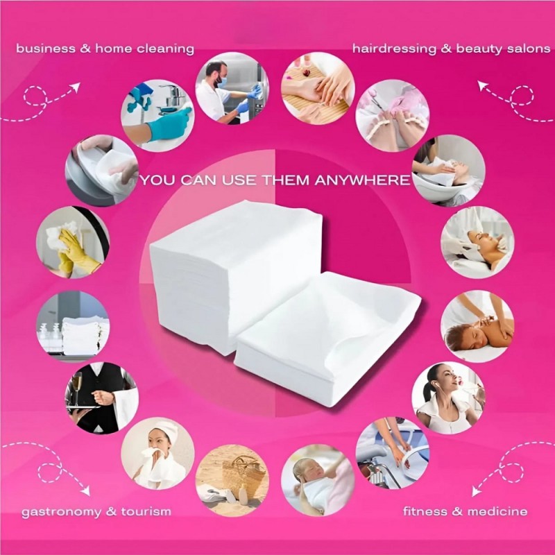 Високо качество 100 бр- Мултифункционални кърпи за маникюр, педикюр, козметика, фризьорство – 30 х 60 см-foto4