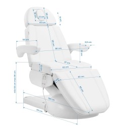 Електрически козметичен стол Azzurro Lux с 3 мотора и подгряване – бял-foto7