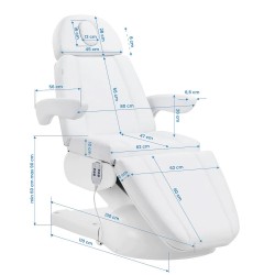 Електрически козметичен стол Azzurro Lux с 3 мотора – бял-foto8