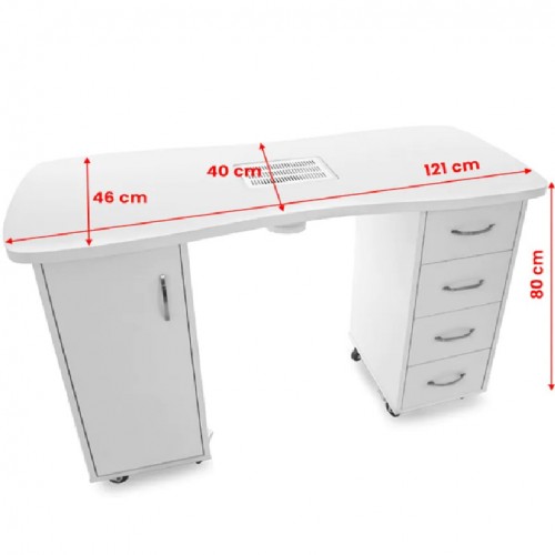 Професионална маса за маникюр - бяла Професионална маса за маникюр - бяла
