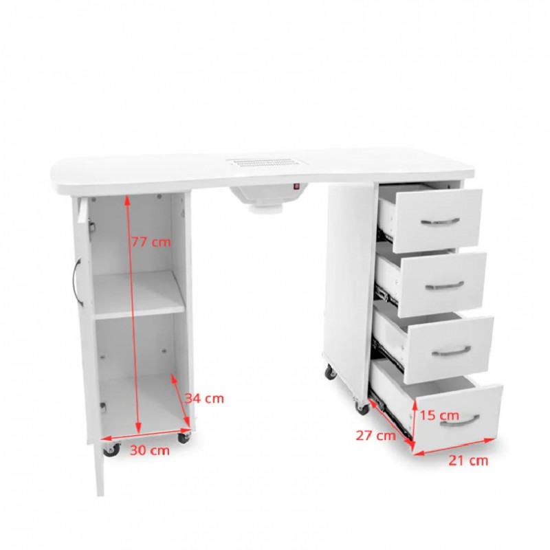 Професионална маса за маникюр - бяла-foto3