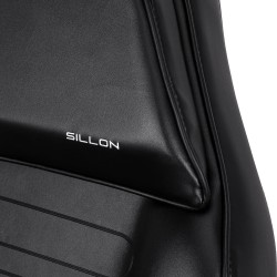 Хидравличен козметичен стол за педикюр Sillon 210 с люлеещ механизъм и разделена поставка за краката – черен-foto5