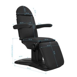 Електрически козметичен стол Sillon Eclipse с 3 мотора Черен-foto5