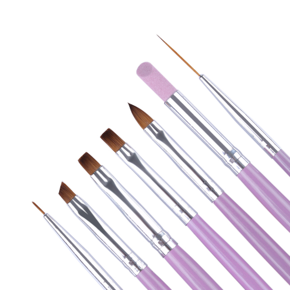 Комплект четки за декорация -7бр - розови