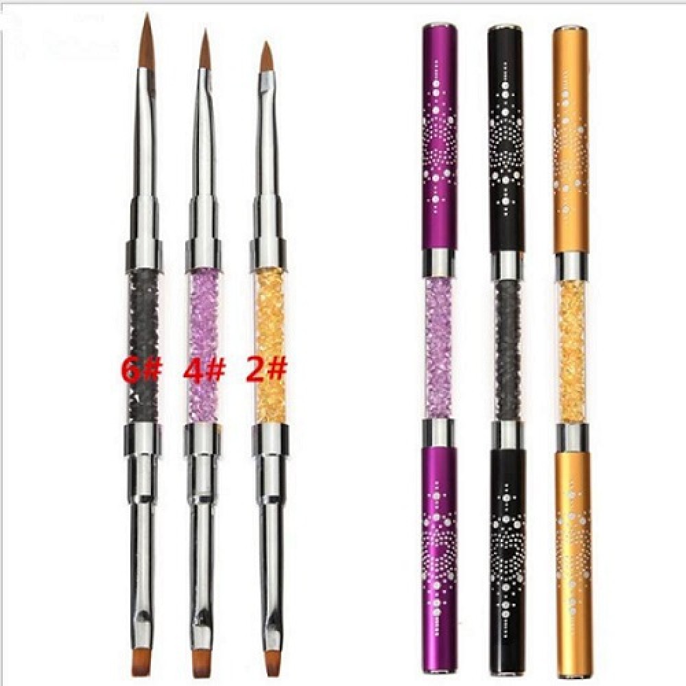 Комбинирана луксозна четка за работа с гел и акрил