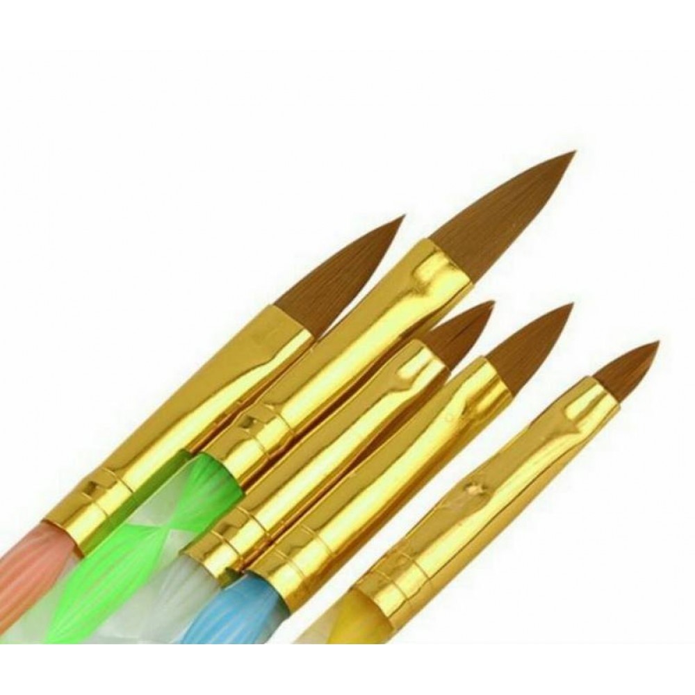 Четки за изграждане с акрилен прах - 5 бр