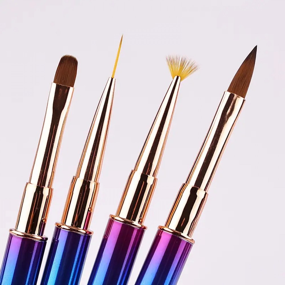 Супер Луксозен Комплект четки -15бр за гел - Черен кристал