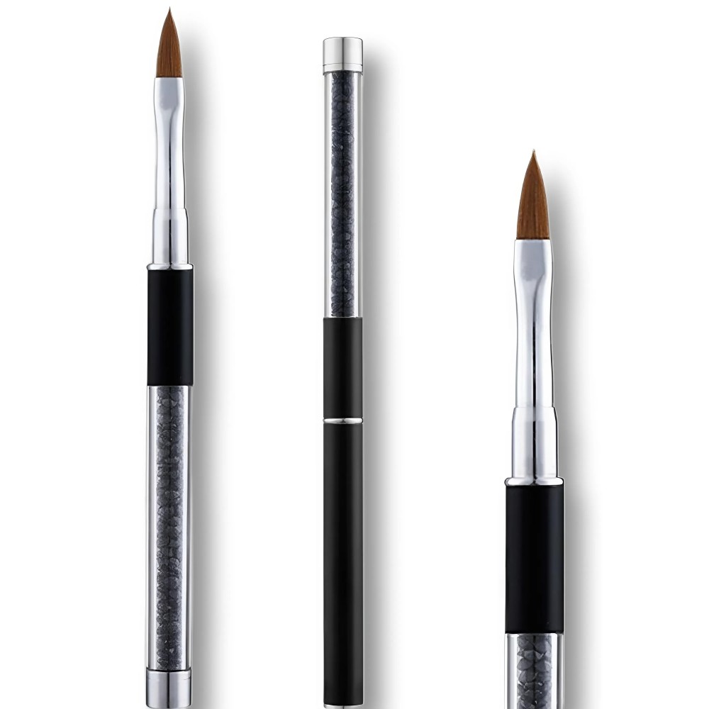 Луксозна четка за акрил, с черни кристали