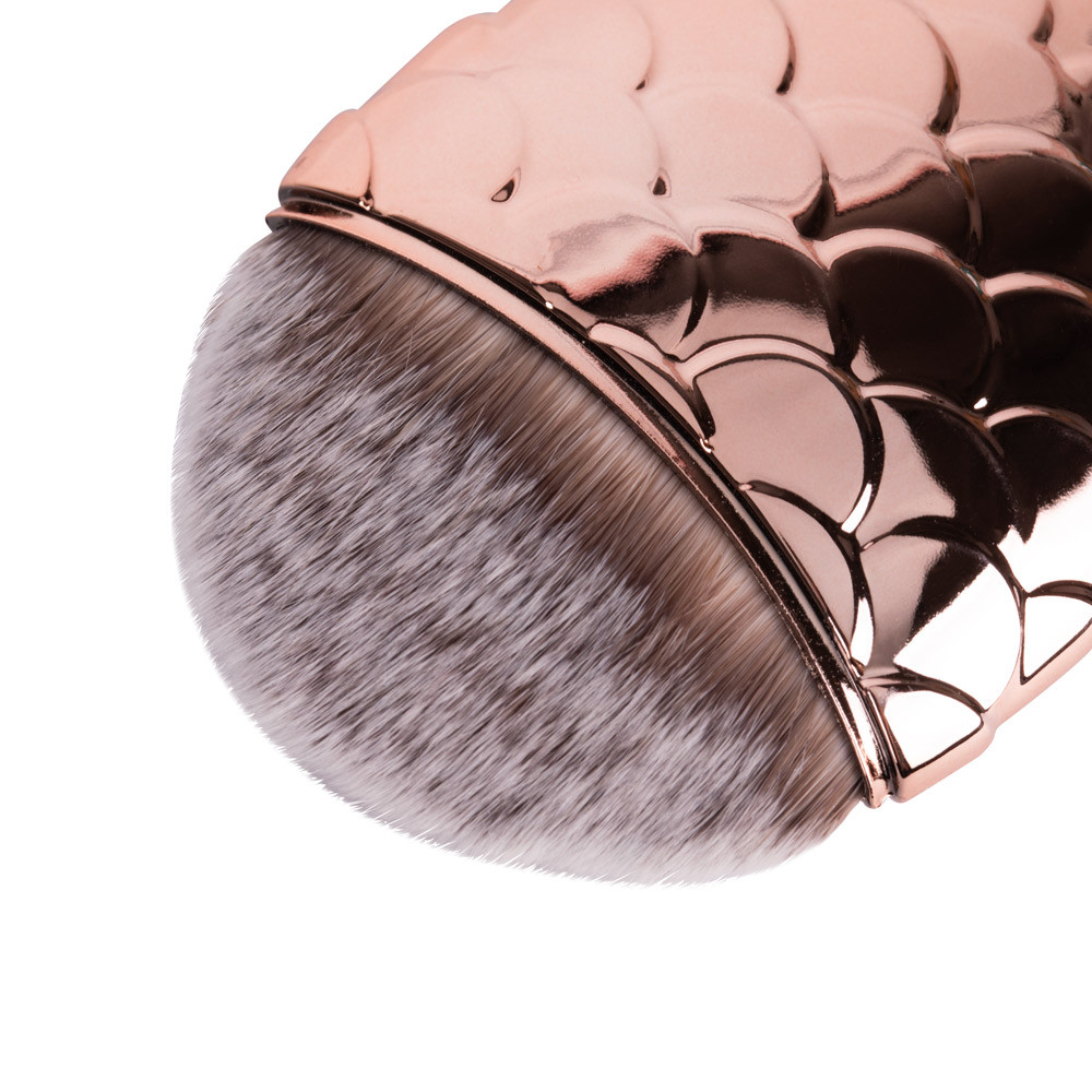 Четка за маникюр и грим Русалка - розово златиста с тъмни косъмчета