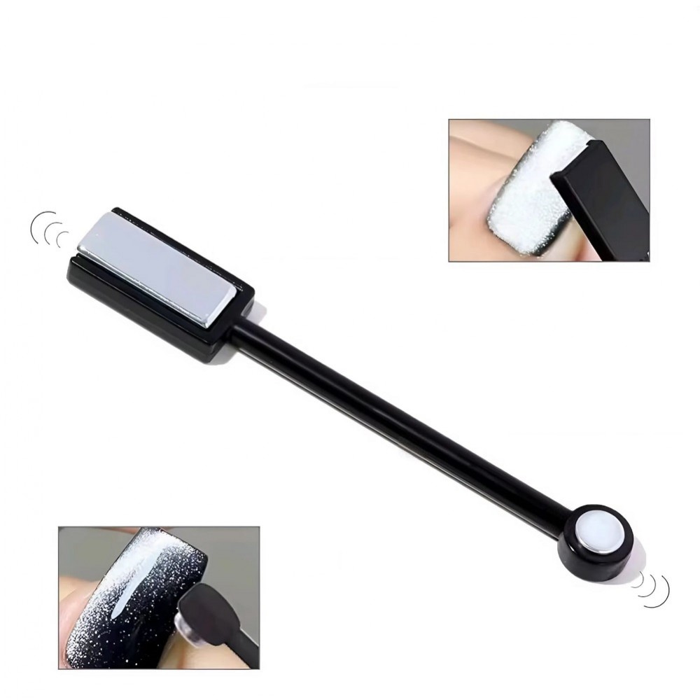 Черен Двоен магнит за маникюр