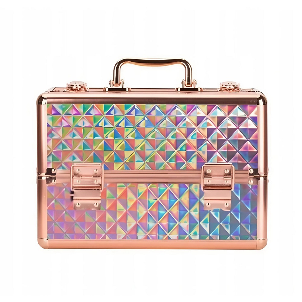 Професионален козметичен куфар за маникюристи – Холограмна роза