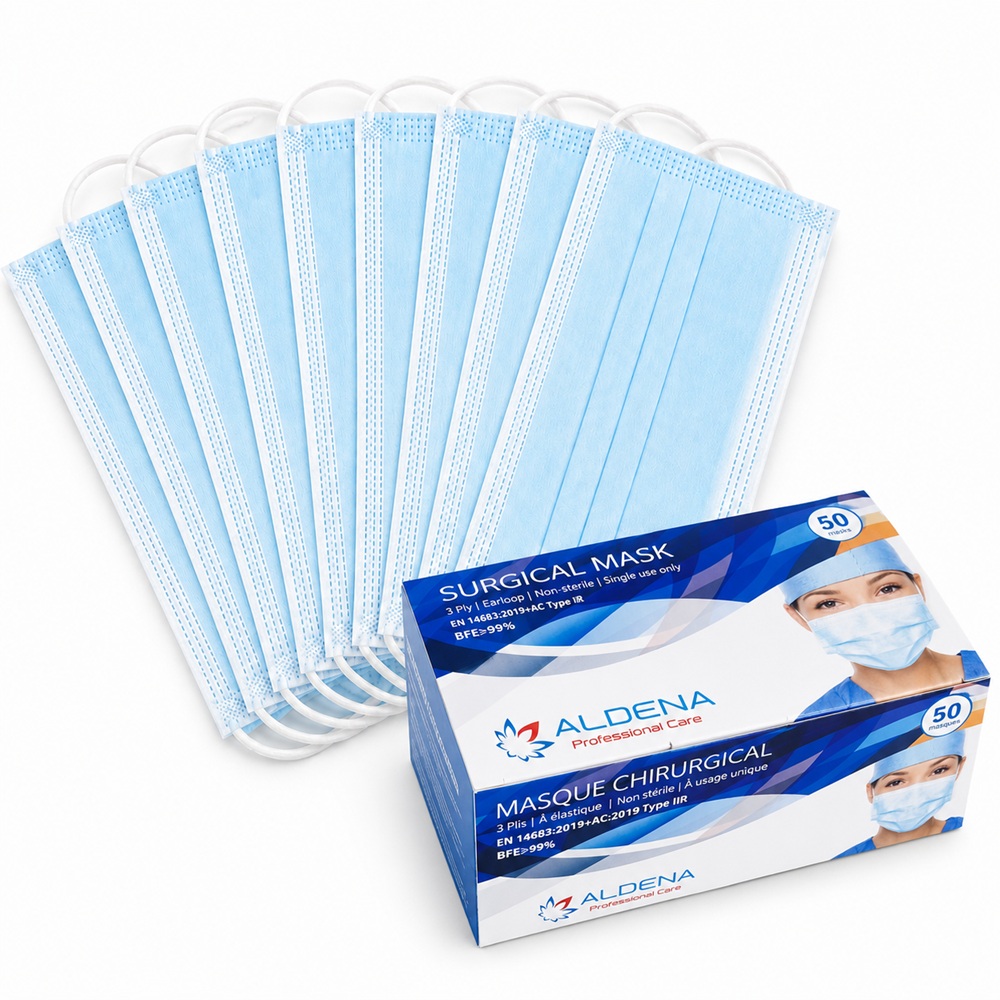 Сини медицински маски ALDENA 50 бр. Сини медицински маски ALDENA 50 бр.