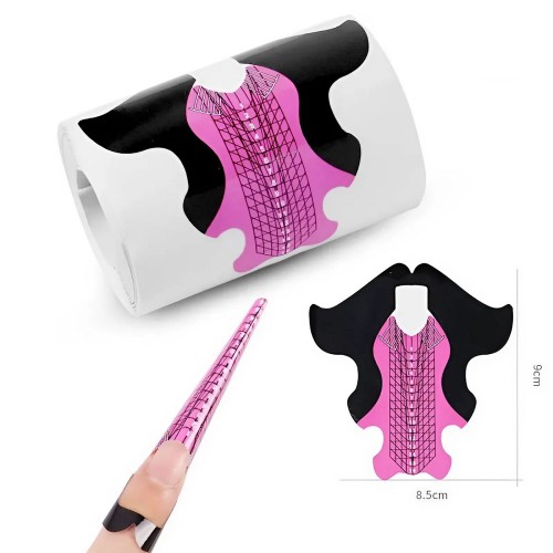 100бр Форми за изграждане на маникюр № 038 Розов корсет