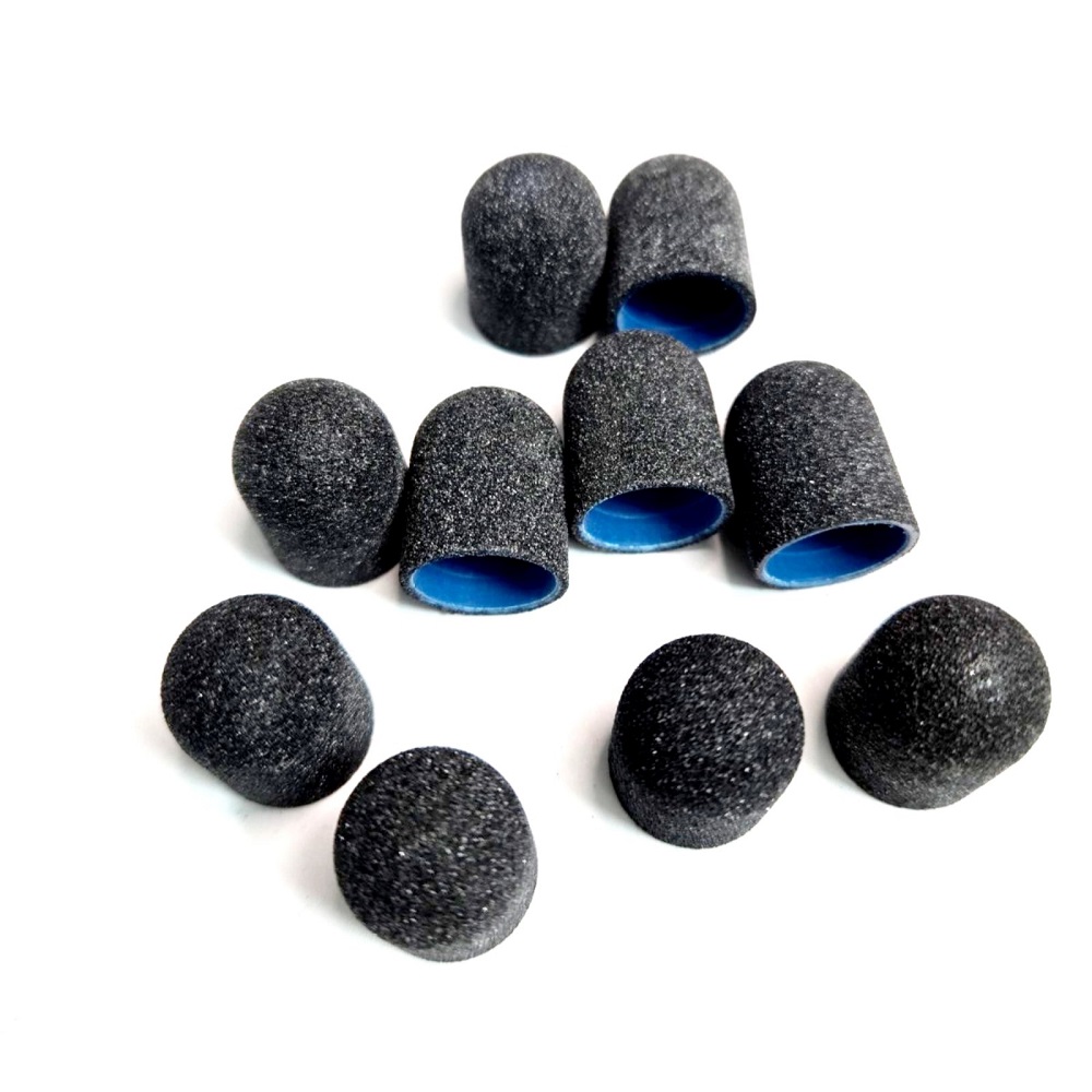 10 бр Шлайф шапка за педикюр - гъбка ГРИФ #120 СИН