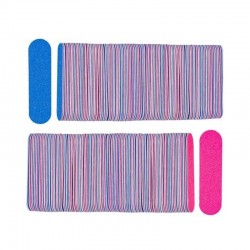 Комплект мини пили за еднократна употреба 100 бр професионални за нокти-Розов/Син-foto4